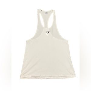Gymshark Men’s Critical Stringer White Stretchy Muscle Tank S